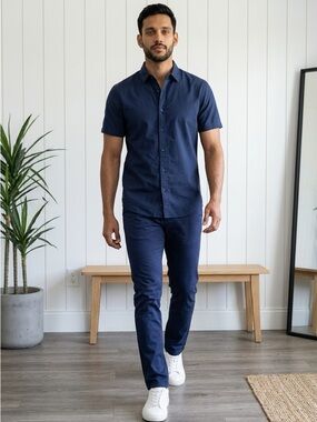 Men's Navy Casual Chino Pants